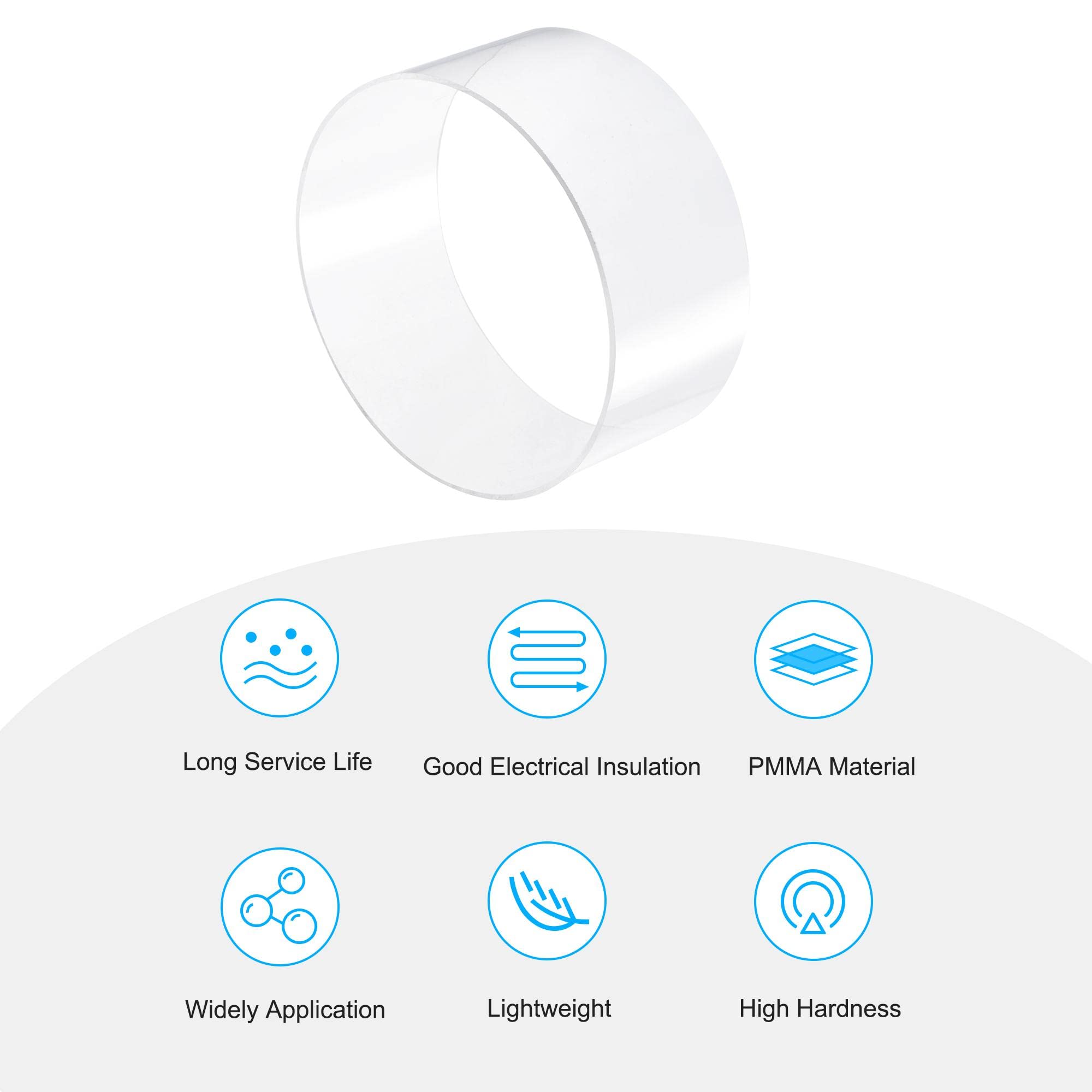 Amazon | uxcell アクリルパイプ硬質丸管 クリア 内径214 mm 外径220